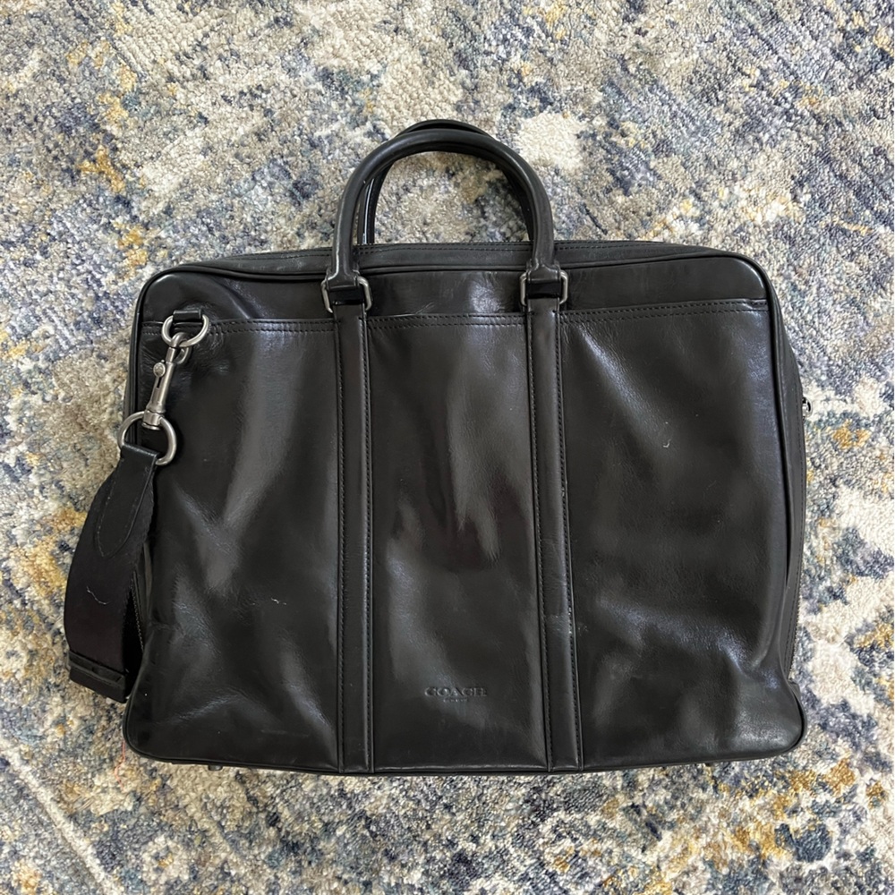 Coach briefcase in black.  Great used condition.